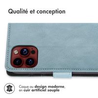 imoshion Étui de télephone portefeuille de luxe Apple iPhone 15 Pro Max - Bleu clair