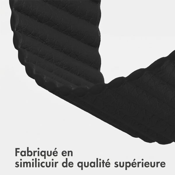 imoshion Bracelet magnétique en cuir synthétique Apple Watch | 44/45/46/49 mm - Noir