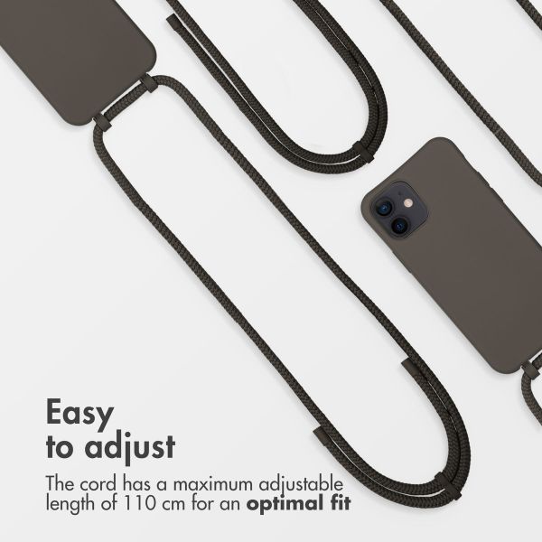 imoshion Coque arrière Color avec cordon amovible et MagSafe Apple iPhone 12 (Pro) - Black Coffee