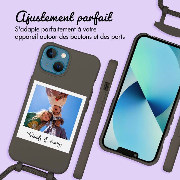 Coque Color MagSafe avec cordon amovible et photo et/ou texte personnalisés Apple iPhone 13 - Polaroid
