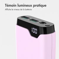 imoshion Batterie externe 20 000 mAh - Chargeur rapide 22,5 W - USB-C / USB-A - Rose