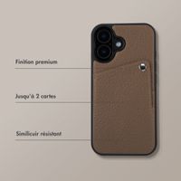 Selencia Coque Riva avec porte-cartes Apple iPhone 16 - Mocha Brown