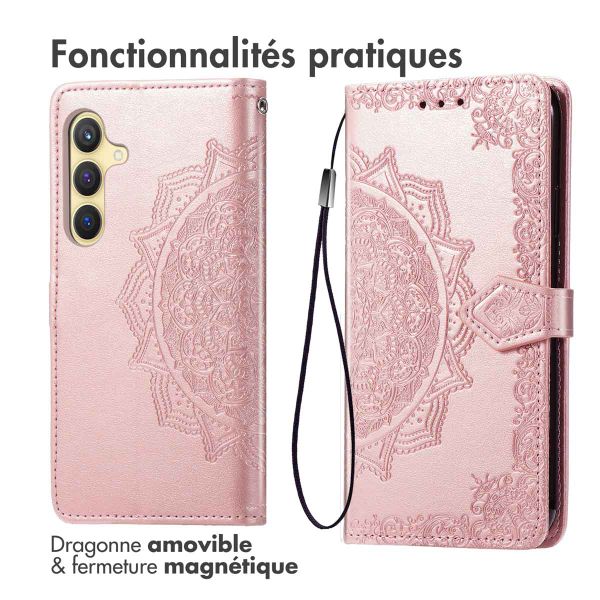 imoshion Etui de télephone Mandala Samsung Galaxy S25 / S24 - Rose Doré