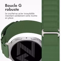 Accezz Bracelet en nylon Alpine Samsung Galaxy Watch 9 (40/44mm) / Watch 8 (40/44mm) / Classic (46mm) - Olive Green