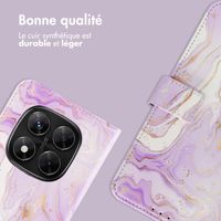 imoshion Étui de télephone portefeuille Design Xiaomi Redmi Note 14 Pro (5G) / 14 Pro Plus (5G) - Purple Marble
