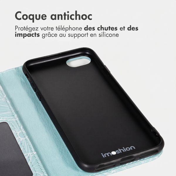 imoshion Étui de télephone portefeuille Design Apple iPhone SE (2022 / 2020) / 8 / 7 / 6(s) - Botanica