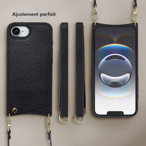Selencia Coque de télephone Nova avec cordon et porte-cartes Apple iPhone 17e / 16e - Noir