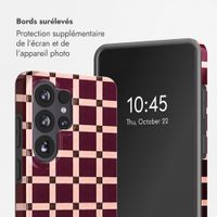 Selencia Coque arrière Vivid avec MagSafe Samsung Galaxy S26 Ultra - Check This Burgundy