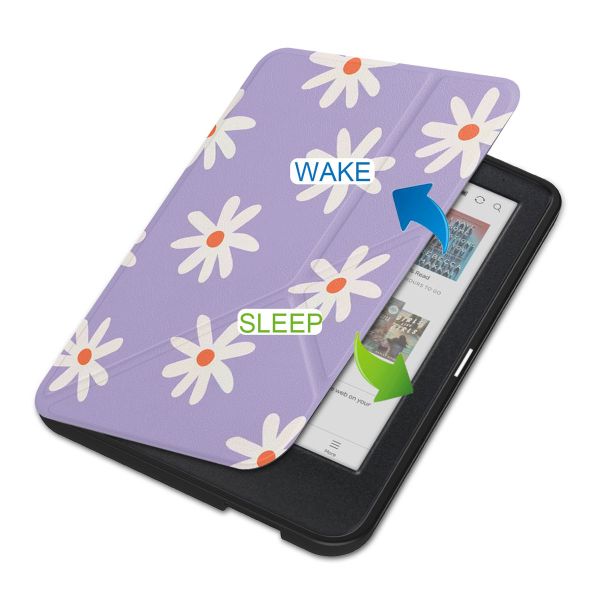 imoshion Étui de liseuse portefeuille design Pliable Kobo Clara Colour / BW - Flowers Distance