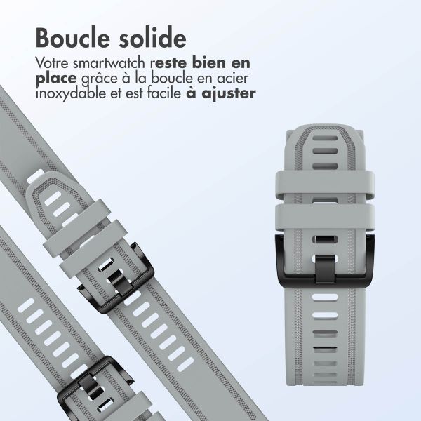 imoshion Bracelet QuickFit® Line en silicone  - Connexion Garmin 20 mm - Gris