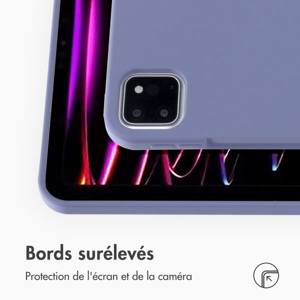 Accezz Coque Liquid Silicone avec porte-stylet Apple iPad Pro 11 (2022 / 2021 / 2020 / 2018) - Lila