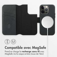 Accezz Étui de télephone portefeuille en cuir 2-en-1 avec MagSafe Apple iPhone 14 Pro - Onyx Black
