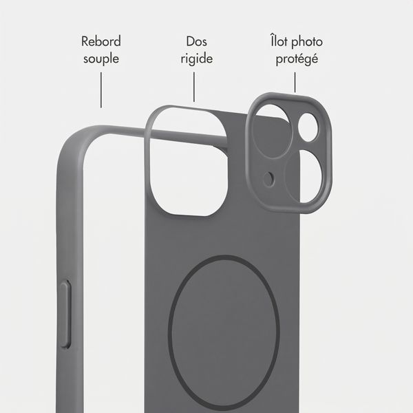 Accezz Coque Grip avec MagSafe Apple iPhone 15 - Gris