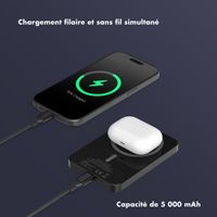Selencia Powerbank Vivid 5 000 mAh - MagSafe et Qi - Noir / Chic Marble Black