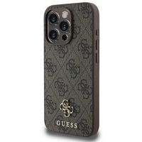 Guess Coque 4G Metal Logo MagSafe Apple iPhone 15 Pro - Marron