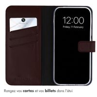 Selencia Étui portefeuille en cuir véritable Google Pixel 11 / 11 Pro - Marron foncé