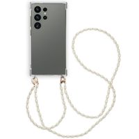 imoshion Coque avec dragonne + bracelet - Perles Samsung Galaxy S24 Ultra - Transparent