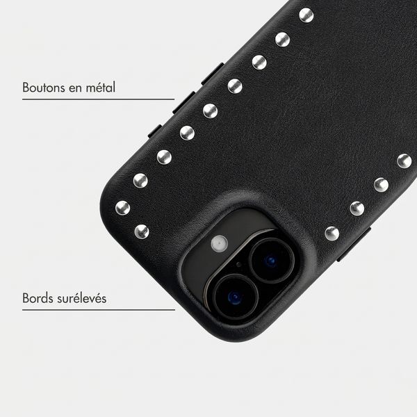 Selencia Coque arrière Studs avec MagSafe Apple iPhone 17 - Velvet Black