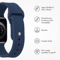imoshion Bracelet tressé en silicone Apple Watch | 38/40/41/42 mm - Bleu foncé