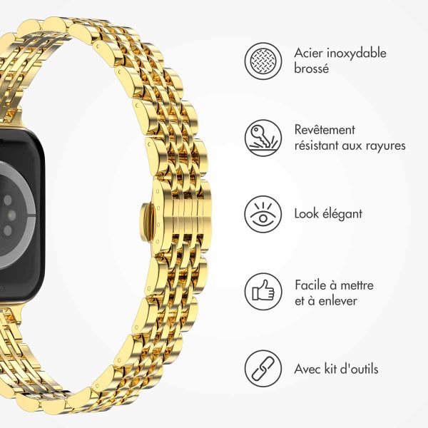 Selencia Bracelet en acier slim style Jubilee Apple Watch | 38/40/41/42 mm - Doré