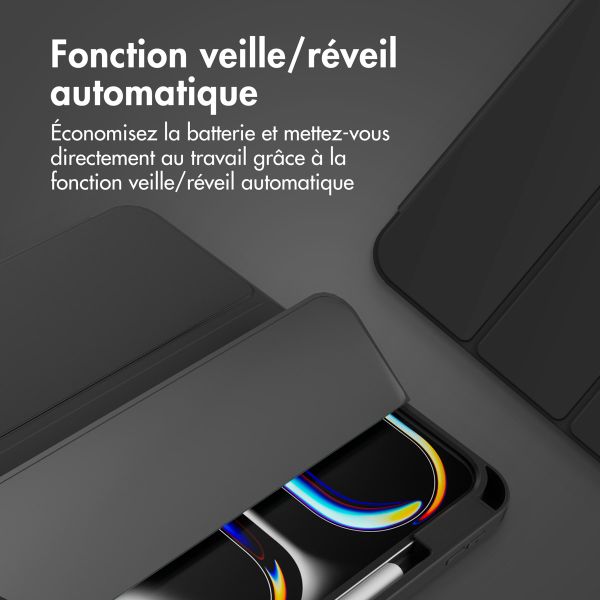 Accezz Coque tablette portefeuille Smart Silicone Apple iPad Pro 11 (2025) M5 / (2024) M4 - Noir