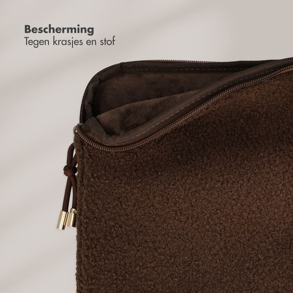 Selencia Housse laptop teddy 13-14 pouces - Choco Brown