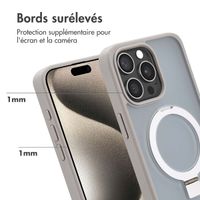 Accezz Coque Ring Stand avec MagSafe Apple iPhone 15 Pro Max - Gris
