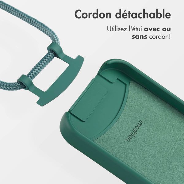 imoshion Coque arrière Color avec cordon amovible et MagSafe Apple iPhone 13 Pro - Vert foncé
