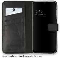Selencia Étui portefeuille en cuir véritable Samsung Galaxy A13 (4G) - Noir