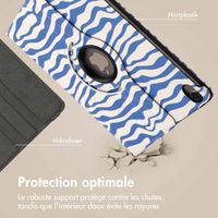imoshion Coque tablette Design rotatif à 360° Apple iPad Air 5 (2022) / Air 4 (2020) - White Blue Stripes
