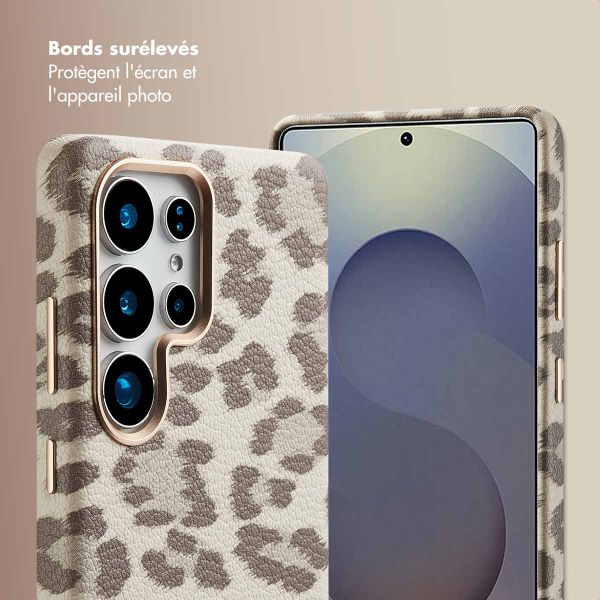 Selencia Coque Sabi imprimé panthère avec MagSafe Samsung Galaxy S25 Ultra - Soft Ivory