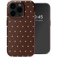 Selencia Coque arrière Vivid Apple iPhone 15 Pro - Happy Dots Chocolate
