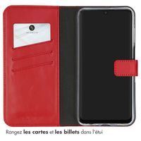 Selencia Étui portefeuille en cuir véritable Samsung Galaxy A15 (5G/4G) - Rouge