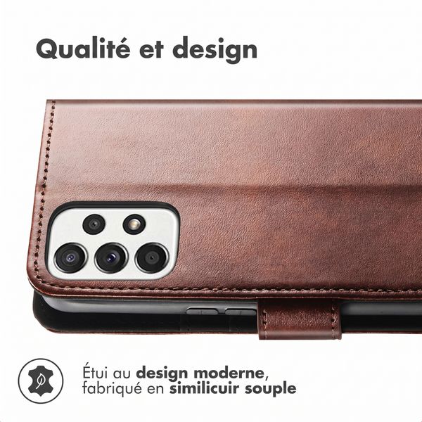 imoshion Étui de télephone portefeuille de luxe Samsung Galaxy A32 (5G) - Marron foncé