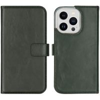 Selencia Étui portefeuille en cuir véritable Apple iPhone 14 Pro - Vert