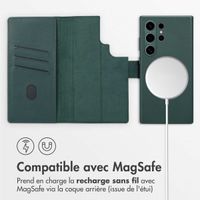 Accezz Étui de télephone portefeuille en cuir 2-en-1 avec MagSafe Samsung Galaxy S24 Ultra - Cedar Green