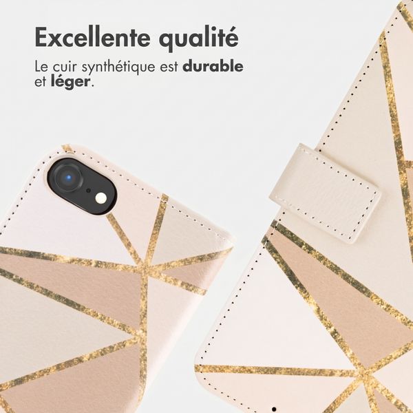 imoshion Étui de télephone portefeuille Design Apple iPhone SE (2022 / 2020) / 8 / 7 / 6(s) - Beige Graphic