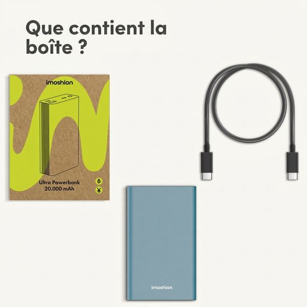 imoshion Ultra Series Aluminium Batterie externe 20.000 mAh - Charge rapide jusqu'à 33 watts - Petrol Green