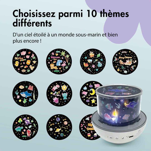 imoshion Projecteur Veilleuse Dreamlight avec Haut-parleur - 10 Rouleaux de Projection - Blanc