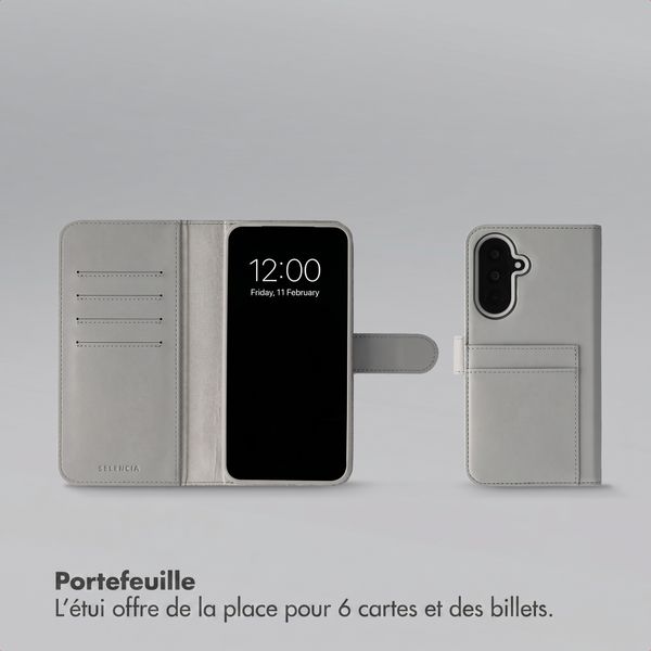 Selencia Étui portefeuille amovible Olyn avec MagSafe Samsung Galaxy A37 (5G) - Gris