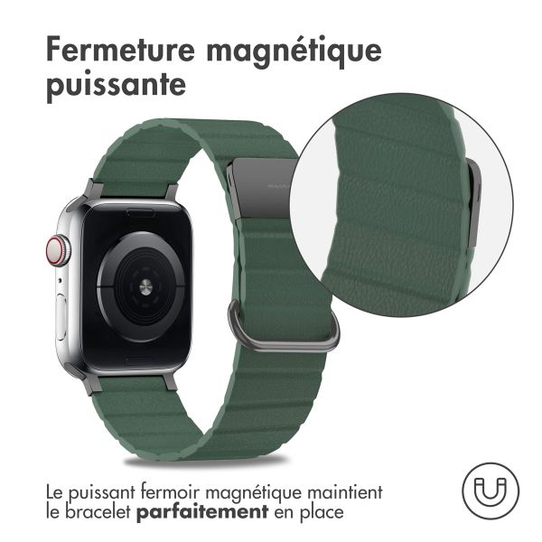 imoshion Bracelet en cuir magnétique Apple Watch | 38/40/41/42 mm - Vert