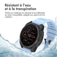 imoshion Bracelet QuickFit® Stripe en silicone  - Connexion Garmin 22 mm - Bleu clair