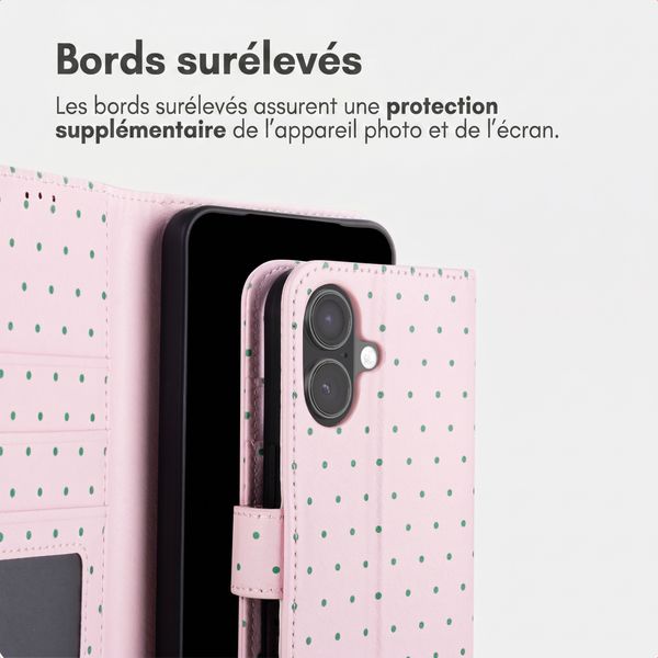 imoshion Étui de télephone portefeuille Design Apple iPhone 16 - Happy Dots