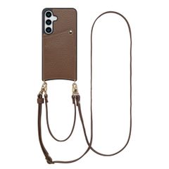 Selencia Coque de télephone Nova avec cordon et porte-cartes Samsung Galaxy S25 / S24 - Mocha Brown