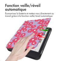 imoshion Design Slim Hard Case Sleepcover Kobo Clara Colour / BW - Dusty Rose Blossom