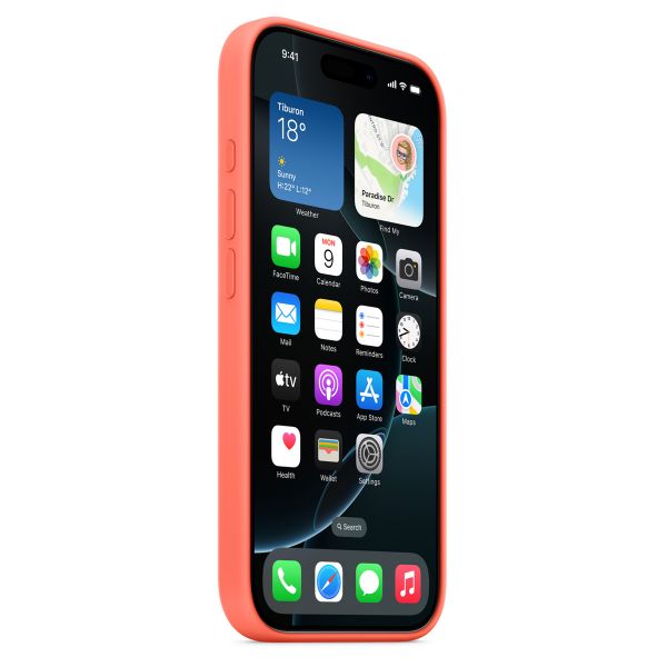 Apple Coque en silicone MagSafe Apple iPhone 16 Pro - Tangerine Orange