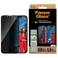 PanzerGlass Protection d'écran Privacy Ultra-Wide Fit Anti-bactérienne avec applicateur Apple iPhone 17e / 16e / 14 / 13 / 13 Pro