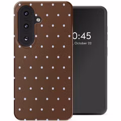Selencia Coque arrière Vivid avec MagSafe Samsung Galaxy S26 FE - Happy Dots Chocolate