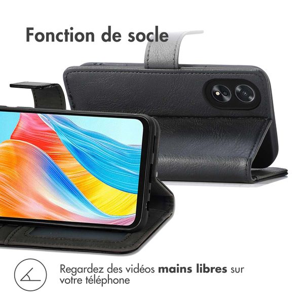 imoshion Étui de télephone portefeuille de luxe Oppo A18 / Oppo A38 - Noir