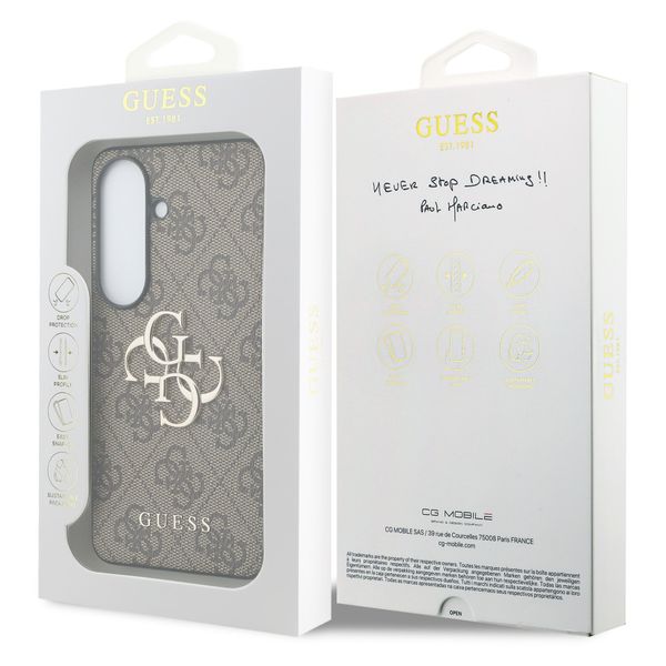 Guess Coque 4G Metal Logo Backcover Samsung Galaxy S26 Plus - Marron